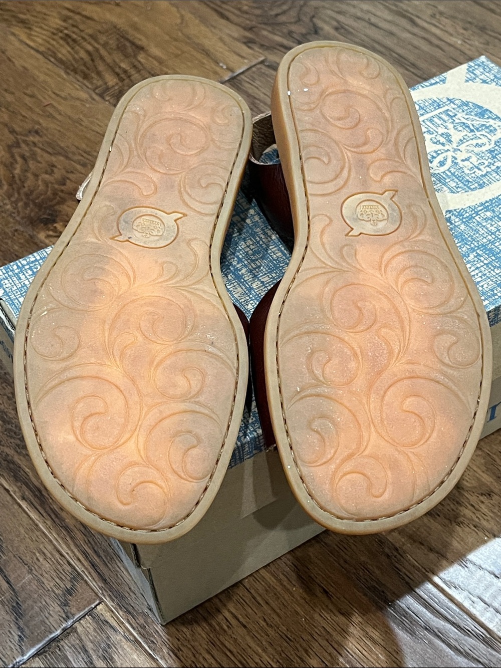 Born Brown Open-Toe Leather Slingback Sandals - Picture 3 of 4